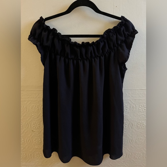 Thyme maternity navy blue m/m polyester blouse - Picture 1 of 3